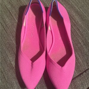 Rothy's The Point flats in the Dragon Fruit (fuchsia pink)